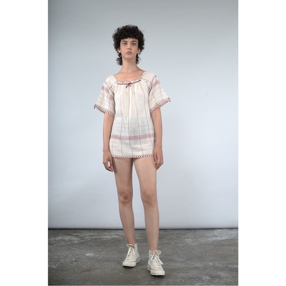 V.DE. VINSTER Kala Burgundy Handmade Peasant Blouse Lagenlook Handmade - Picture 3 of 16